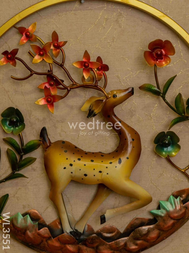 Metal Hand Painted Deer Wall Hanging - Wl3551 Decor