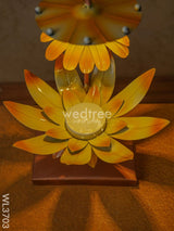 Metal Hand Painted Lotus Lamp - Wl3703 Decor Showpiece