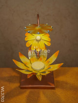 Metal Hand Painted Lotus Lamp - Wl3703 Decor Showpiece