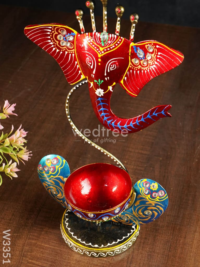 Ganesha T Light Candle Holder - W3351 Diyas