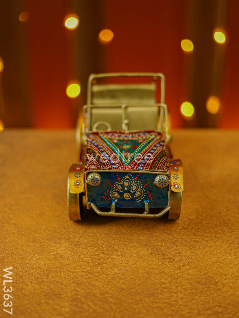 Metal Handpainted Jeep - Wl3637 Decor Showpiece