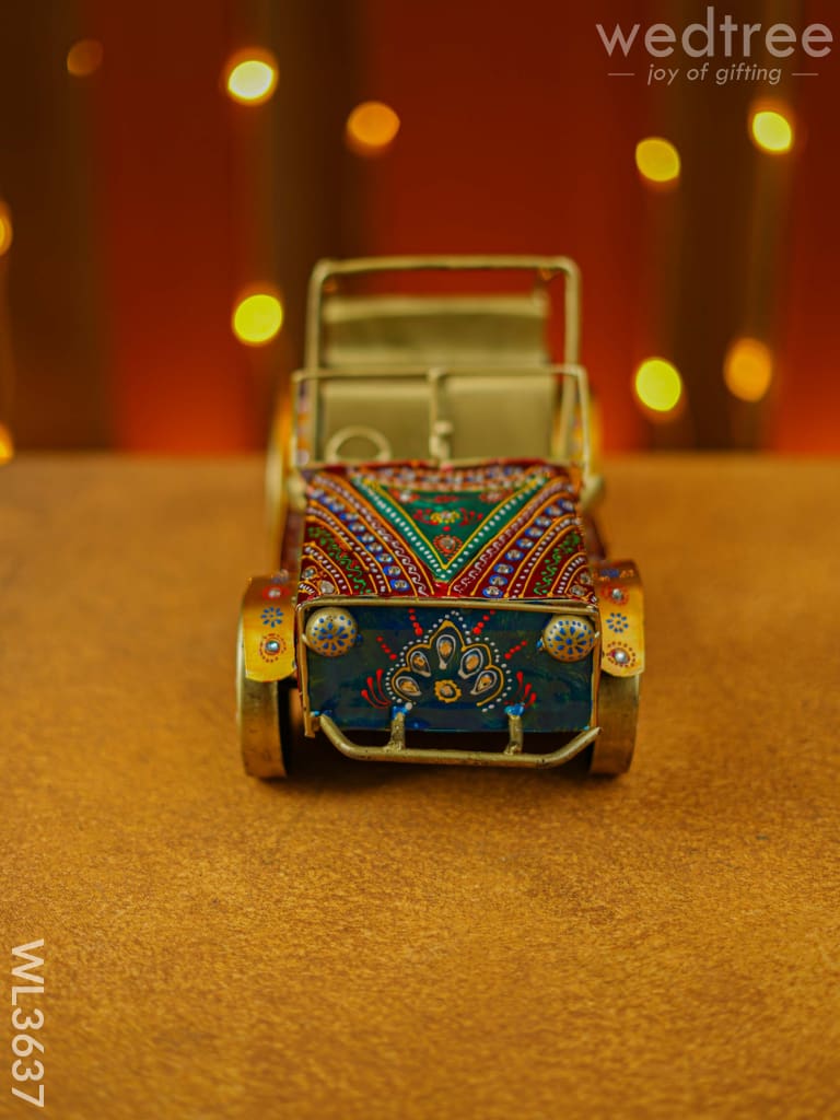 Metal Handpainted Jeep - Wl3637 Decor Showpiece