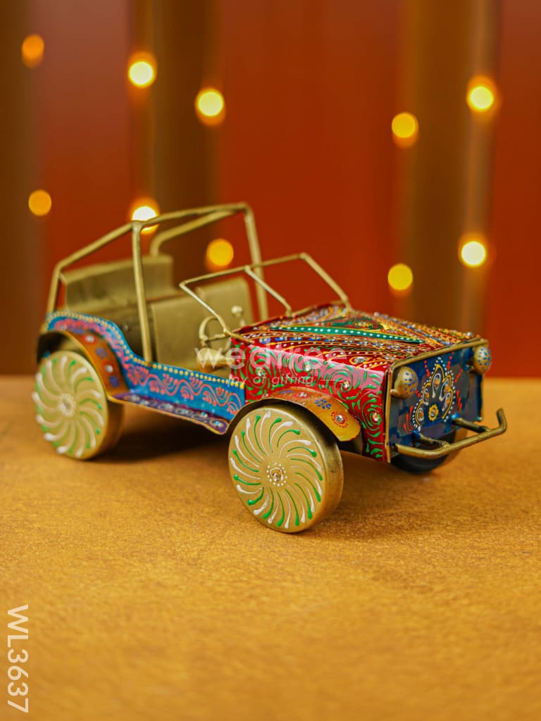 Metal Handpainted Jeep - Wl3637 Decor Showpiece