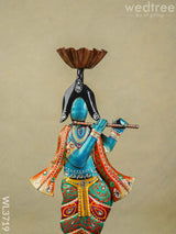 Metal Handpainted Krishna T Light Holder - Wl3719 Decor Hanging