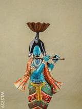 Metal Handpainted Krishna T Light Holder - Wl3719 Decor Hanging