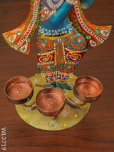 Metal Handpainted Krishna T Light Holder - Wl3719 Decor Hanging