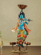 Metal Handpainted Krishna T Light Holder - Wl3719 Decor Hanging