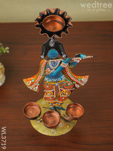 Metal Handpainted Krishna T Light Holder - Wl3719 Decor Hanging