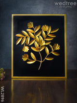 Metal Handpainted Leaf With Floral Design Frame - Wl2896 Decor Hanging