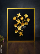 Metal Handpainted Leaf With Floral Design Frame - Wl2896 Decor Hanging