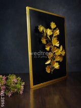 Metal Handpainted Leaf With Floral Design Frame - Wl2896 Decor Hanging