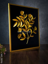 Metal Handpainted Leaf With Floral Design Frame - Wl2896 Decor Hanging