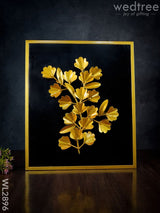 Metal Handpainted Leaf With Floral Design Frame - Wl2896 Decor Hanging