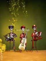 Metal Handpainted Musician Set Of 3 - Wl4719 Decor Showpiece