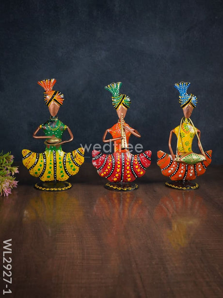 Metal Handpainted Musicians - Set Of 3 Wl2927 1 Decor Showpiece