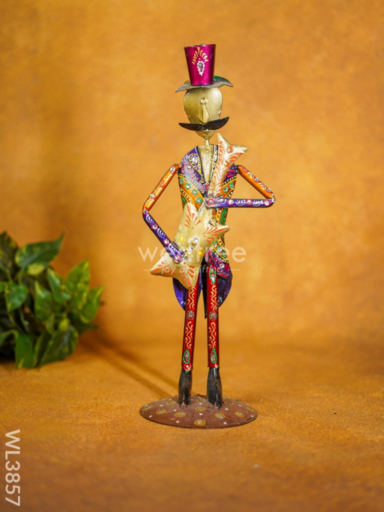 Metal Handpainted Musicians With Instruments - Wl3857 Decor Showpiece