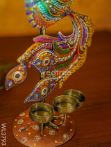 Metal Handpainted Peacock Candle Holder - Wl3793 Decor Utility