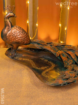 Metal Handpainted Peacock Tray - Wl3563 Decor Showpiece