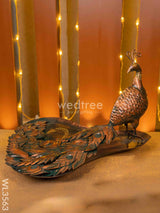 Metal Handpainted Peacock Tray - Wl3563 Decor Showpiece