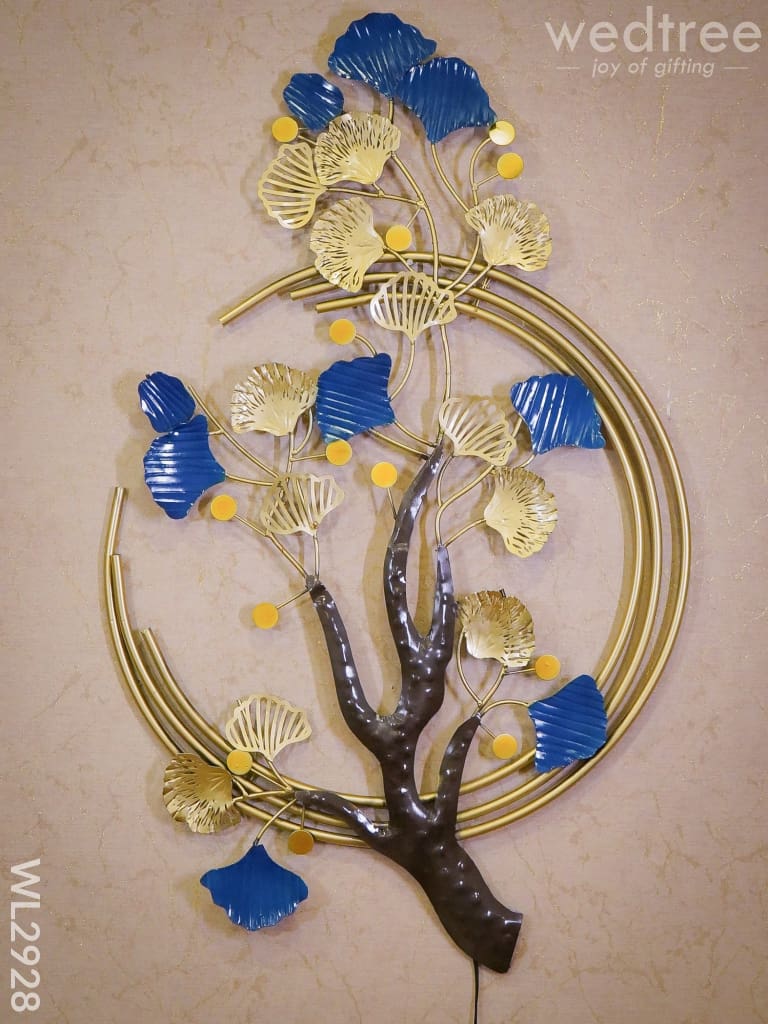 Metal Handpainted Tree In Ring - Wl2928 Decor Hanging