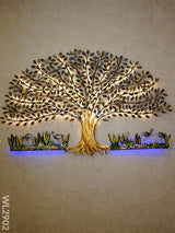 Metal Handpainted Tree With Cranes - Wl2902 Decor Hanging