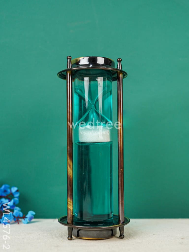 Metal Hourglass With Gel - Wl4576 White Decor Utility