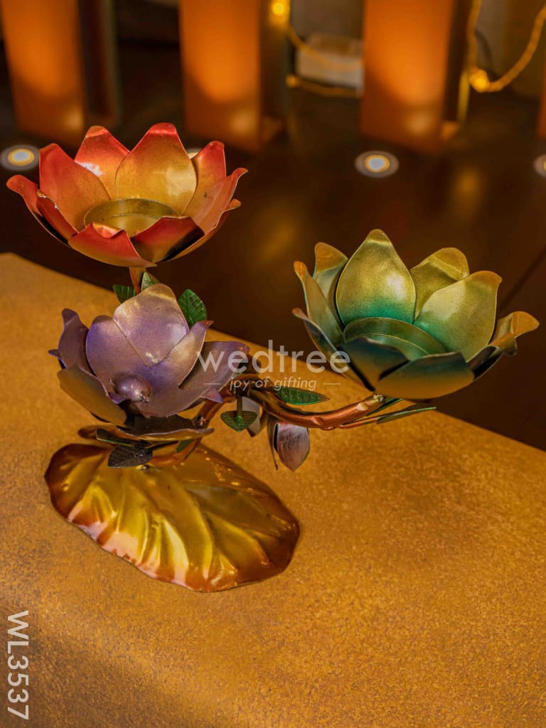 Metal Lotus Candle Holder - Wl3537 Candles & Votives