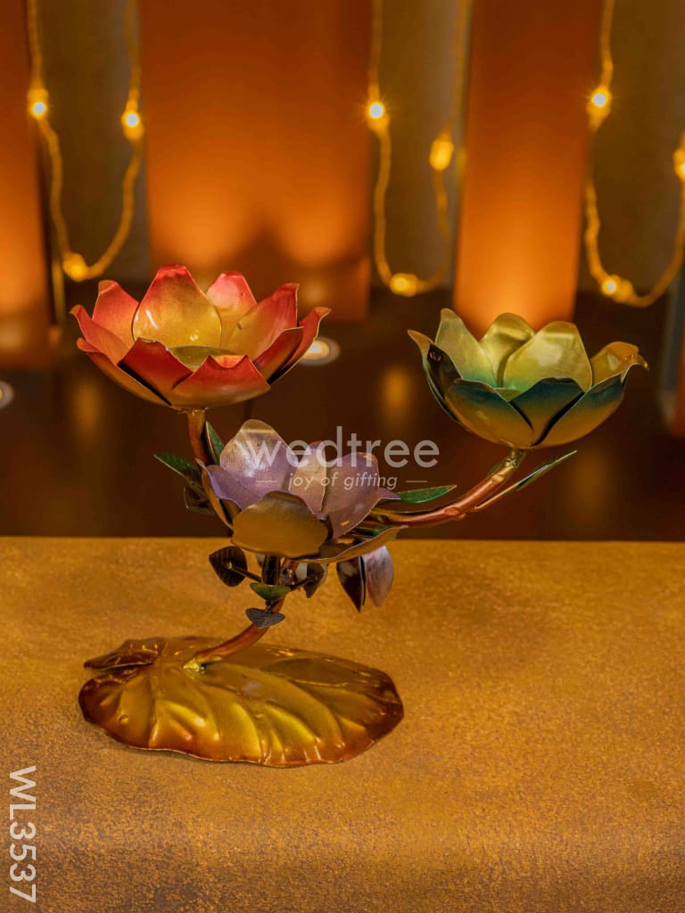 Metal Lotus Candle Holder - Wl3537 Candles & Votives