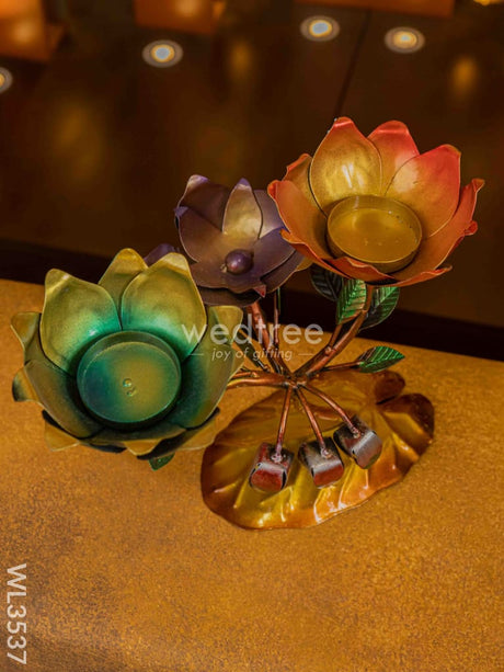 Metal Lotus Candle Holder - Wl3537 Candles & Votives