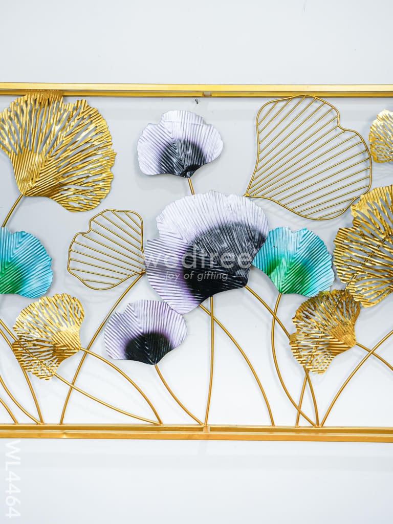 Metal Multicolour Leaves Wall Hanging Decor - Wl4464