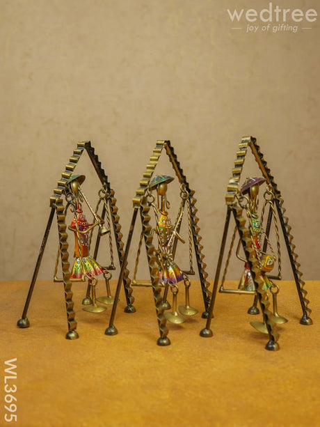 Metal Leg Moving Musicians - Set Of 3 Wl3695 Decor Showpiece