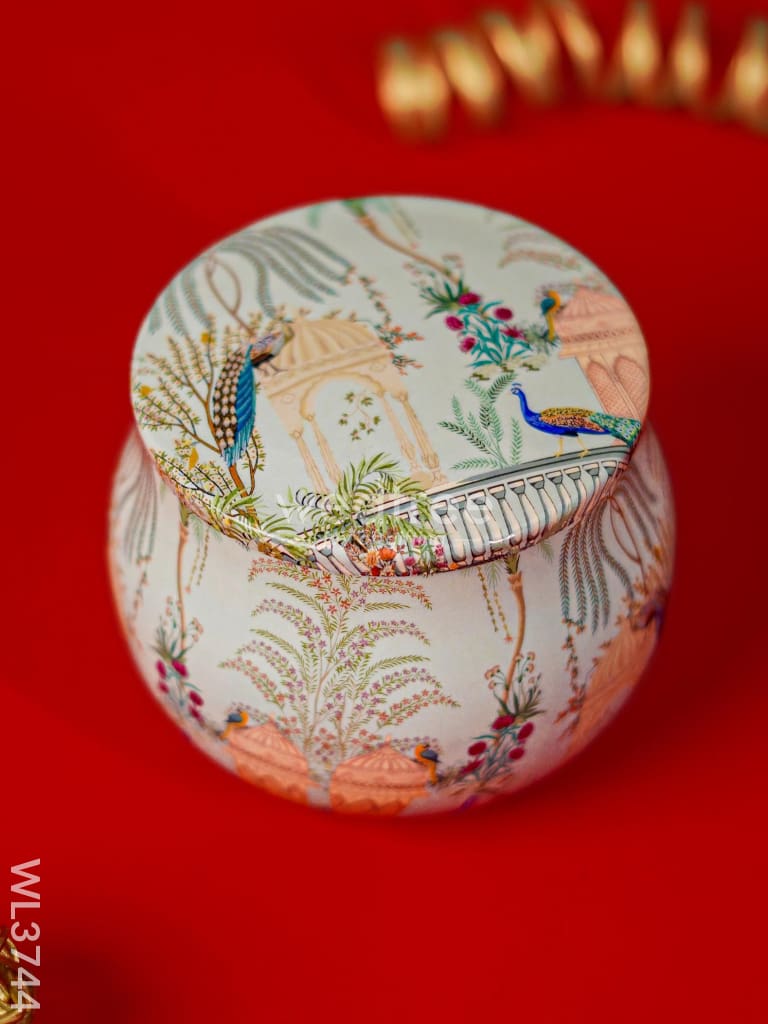 Metal Peacock Designed Storage Jar - Wl3744 Dry Fruit Box