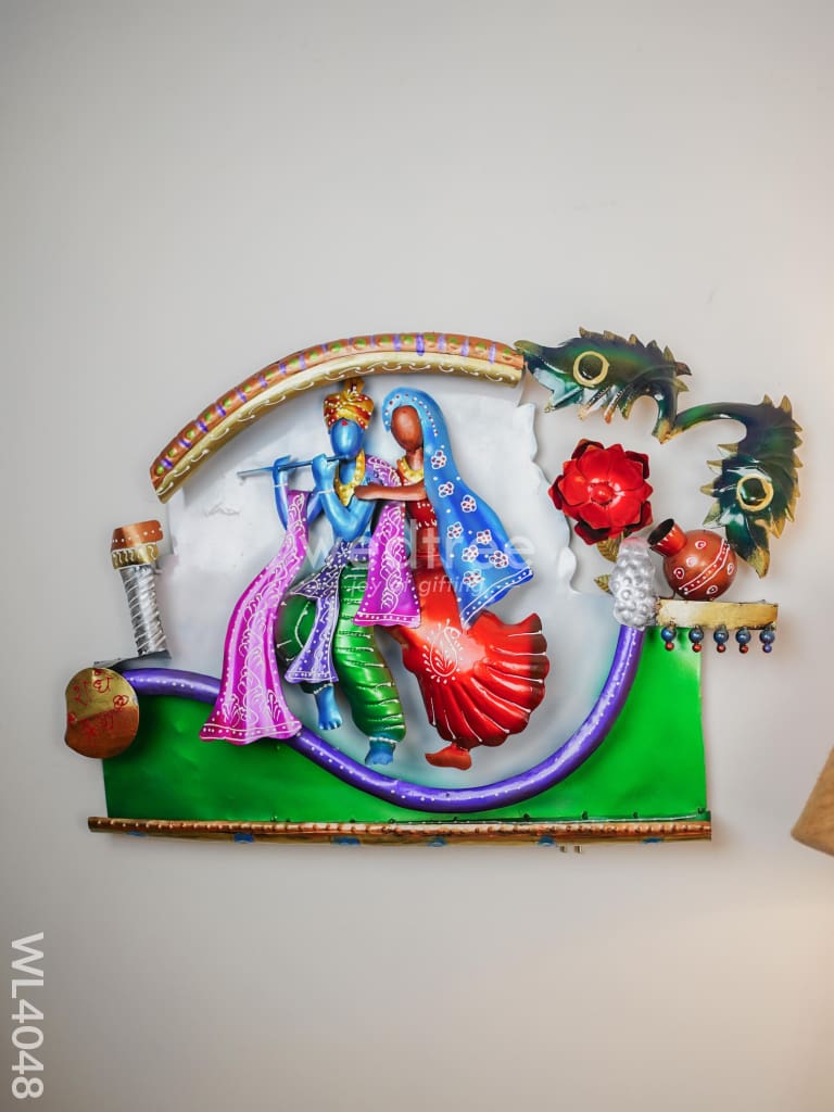 Metal Radha-Krishna Decorative Wall Hanging - Wl4048 Decor Showpiece