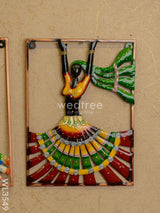 Metal Rajasthani Dancing Doll Frame - Set Of 2 Wl3549 Decor Hanging