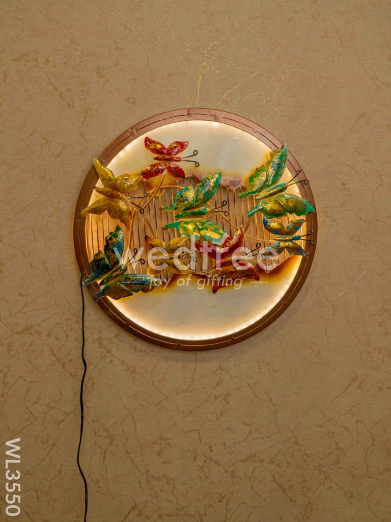 Metal Round Frame Butterfly Wall Hanging - Wl3550 Decor