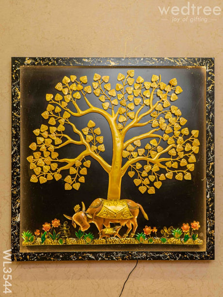 Metal Tree With Cow Frame - Wl3544 Decor Hanging