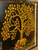 Metal Tree With Cow Frame - Wl3544 Decor Hanging