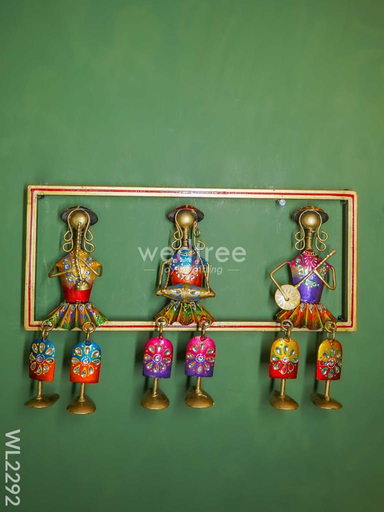 Metal Tribal Musicians Wall Hanging Frame - Wl2292 Decor