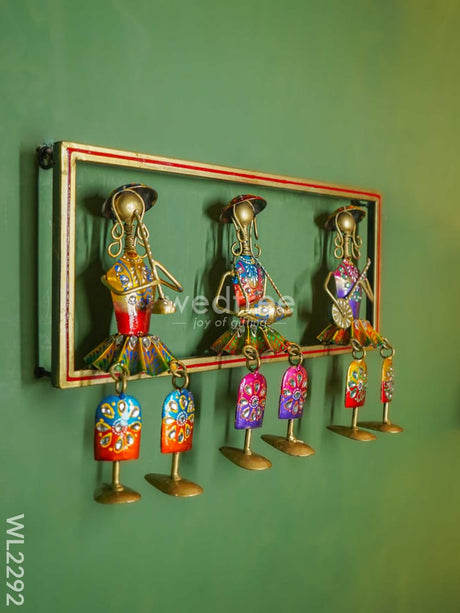 Metal Tribal Musicians Wall Hanging Frame - Wl2292 Decor