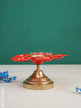 Metal Urli With Lotus Diya - Wbg1468 Decor