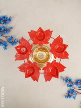 Metal Urli With Lotus Diya - Wbg1468 Decor