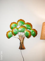 Metal Wall Hanging Tree With Green Leaves - Wl4041 Decor Showpiece