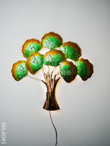 Metal Wall Hanging Tree With Green Leaves - Wl4041 Decor Showpiece