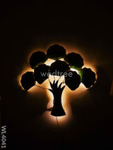 Metal Wall Hanging Tree With Green Leaves - Wl4041 Decor Showpiece