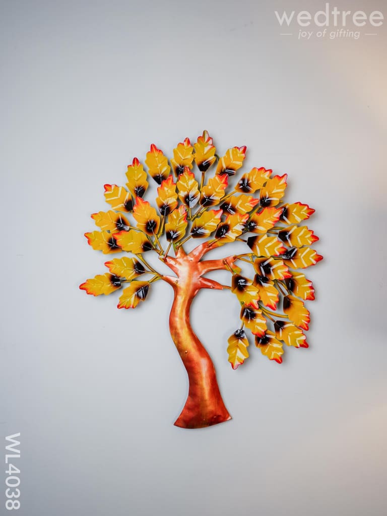 Metal Wall Hanging Tree With Yellow Leaves - Wl4038 Decor Showpiece