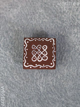 Miniature Wooden Manai With Rangoli Design - Wbg1277