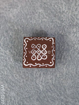 Miniature Wooden Manai With Rangoli Design - Wbg1277