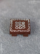 Miniature Wooden Manai With Rangoli Design - Wbg1277