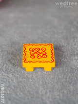 Miniature Wooden Manai With Rangoli Design - Wbg1277