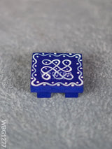 Miniature Wooden Manai With Rangoli Design - Wbg1277